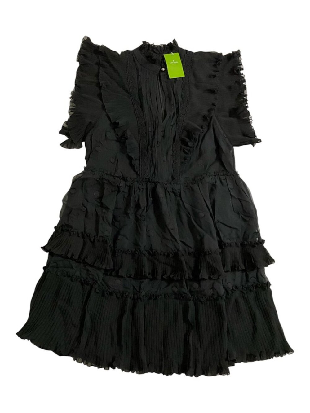 Kate Spade Silk Bakery Dot Devore Black Dress Women’s 2 NWT $498 MSRP